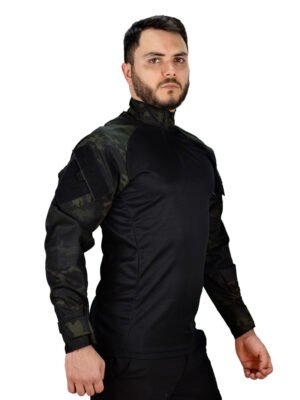 Camisa Combat Shirt Tática MULTICAM BLACK Safo Militar