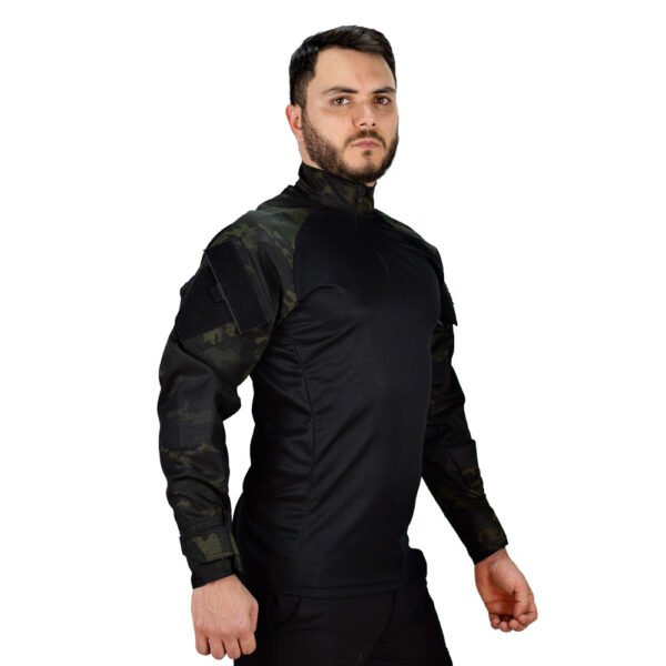 Camisa Combat Shirt Tática MULTICAM BLACK Safo Militar - Imagem 2