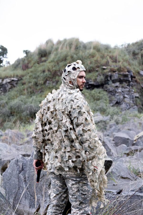 Capuz Poncho Ghilie Sniper Safo Camuflado Cores:Digital Desert - Imagem 3