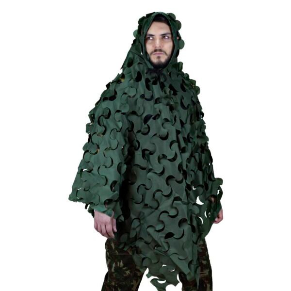 Capuz Poncho Ghilie Sniper Safo Camuflado Cores:Verde Oliva