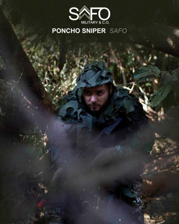 Capuz Poncho Ghilie Sniper Safo Camuflado Cores:Verde Oliva - Imagem 3
