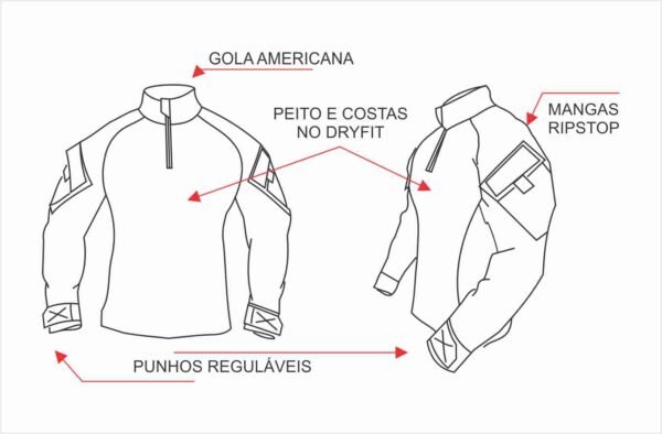 Camisa Combat Shirt Digitarl DESERT SAFO Militar - Imagem 6