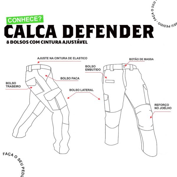 Calça Cargo Tática Defender - Safo - Caqui - Imagem 9