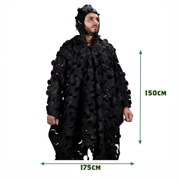 Capuz Poncho Ghilie Sniper Safo Camuflado Cores:Marpat Cerrado - Imagem 4