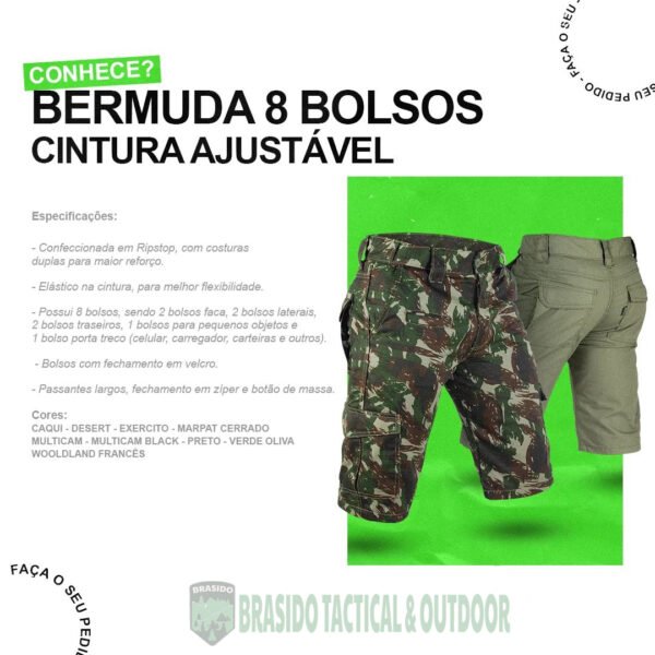 Bermuda Cargo Tática Defender Safo - Tiger Jungle - Imagem 6