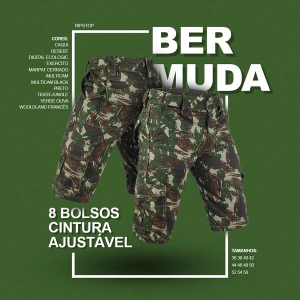Bermuda Cargo Tática Defender Safo - Tiger Jungle - Imagem 8