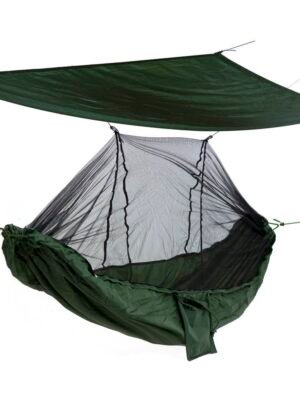Rede Camping Com Mosquiteiro Teto de Proteção Verde Oliva