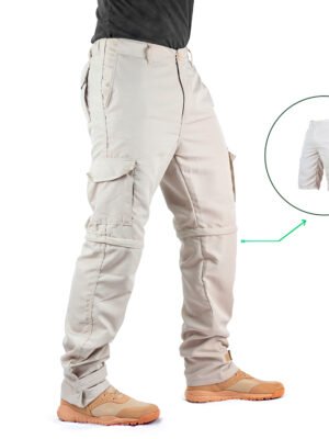 Calça Modular Vira Bermuda Double Fishing - Creme