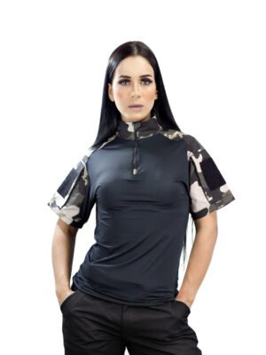 CAMISETA COMBAT TSHIRT FEMININA SAFO MILITAR CHOQUE BLACK