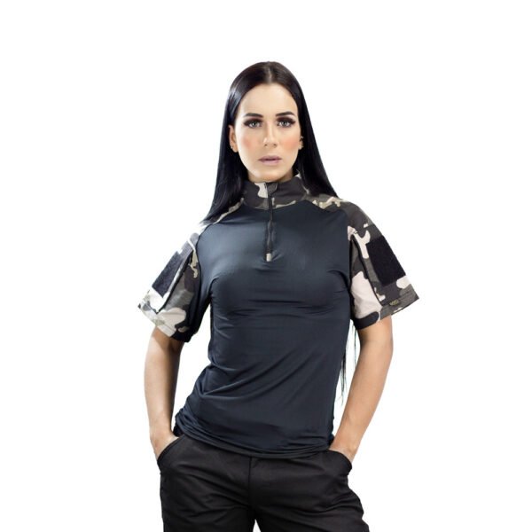 CAMISETA COMBAT TSHIRT FEMININA SAFO MILITAR CHOQUE BLACK