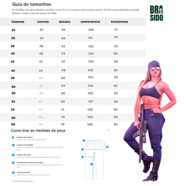 Calça Cargo Tática Feminina Ripstop - Safo - Caqui / Tan - Imagem 5