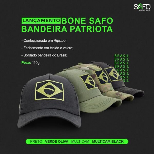 Boné M1 Patriota com Bordado Brasil - Multicam Black - Imagem 5