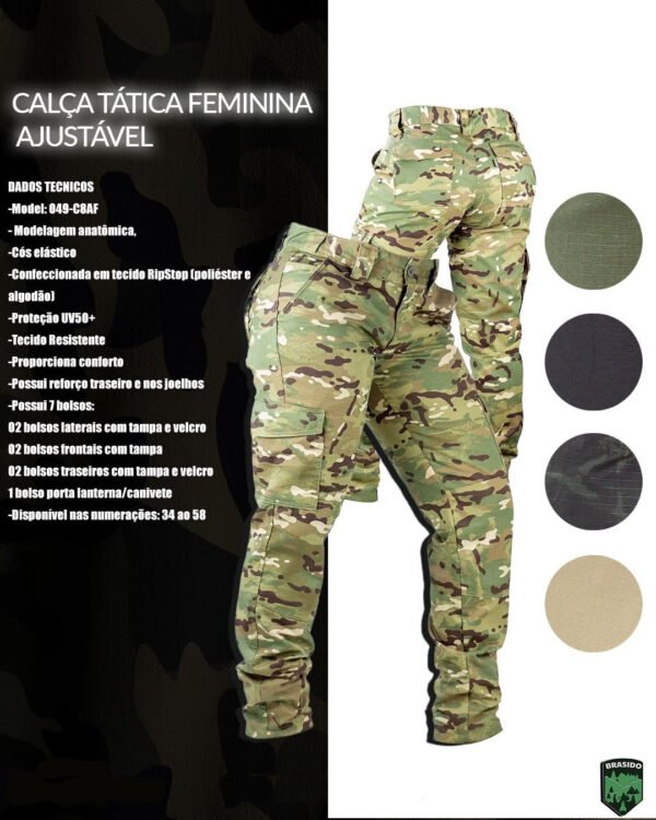 Calça Cargo Tática Feminina Ripstop - Safo - Caqui / Tan - Imagem 3