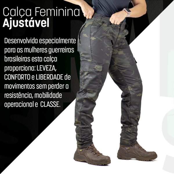 Calça Cargo Tática Feminina Ripstop - Safo - Caqui / Tan - Imagem 4