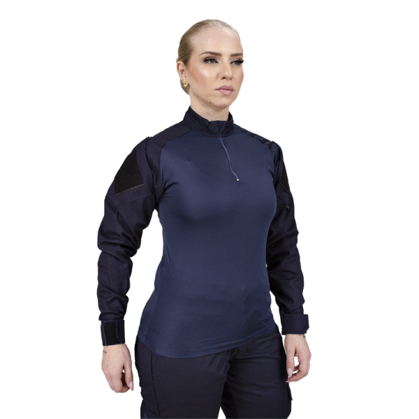 Camisa Combat Tshirt Feminina Manga Longa - Azul Noite - Imagem 4