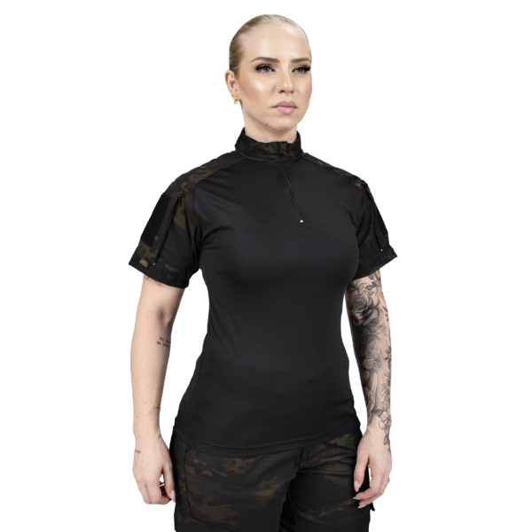 CAMISETA COMBAT TSHIRT FEMININA SAFO MILITAR MULTICAM BLACK - Imagem 7