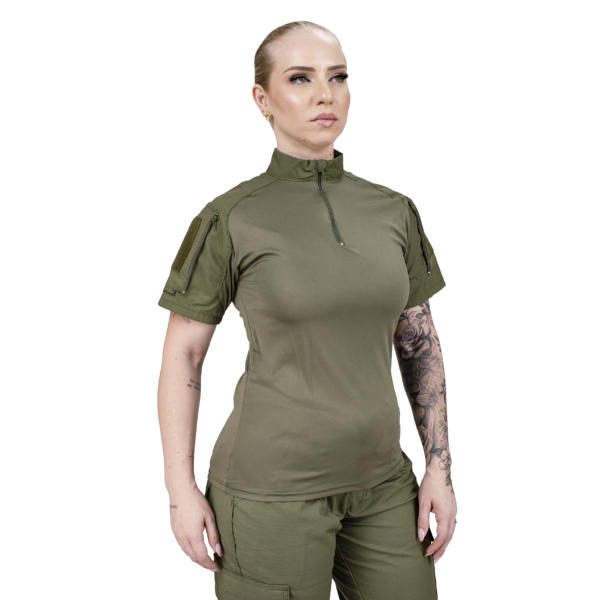 CAMISETA COMBAT TSHIRT FEMININA SAFO MILITAR VERDE OLIVA - Imagem 4