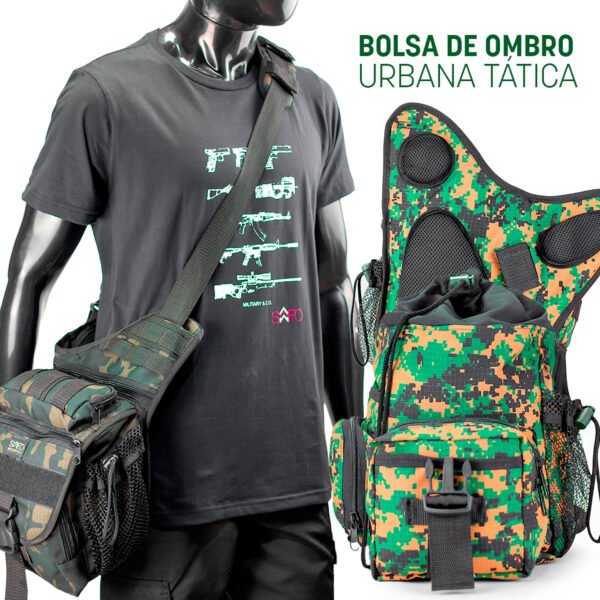 Bolsa de Ombro Urbana Transversal Digital Verde - Imagem 7