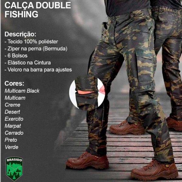 Calça Modular Vira Bermuda Double Fishing - Multicam - Imagem 10