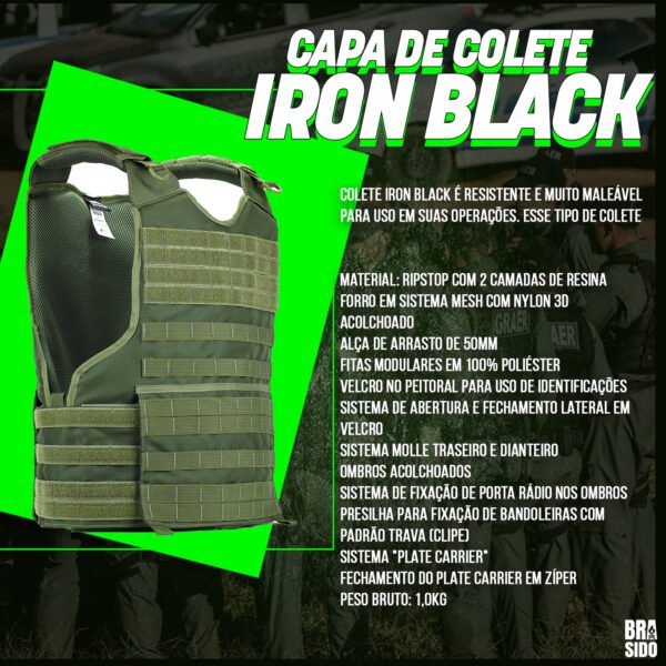 Capa de Colete Modular - Iron Black - VERDE - Image 4
