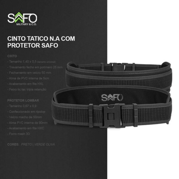 Cinto  NA Tático Fecho de 3 pontas com Protetor Lombar - CAQUI - Imagem 4