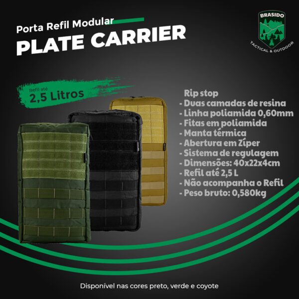 Porta Refil de Hidratação Molle Para Colete Modular Preto - Imagem 5
