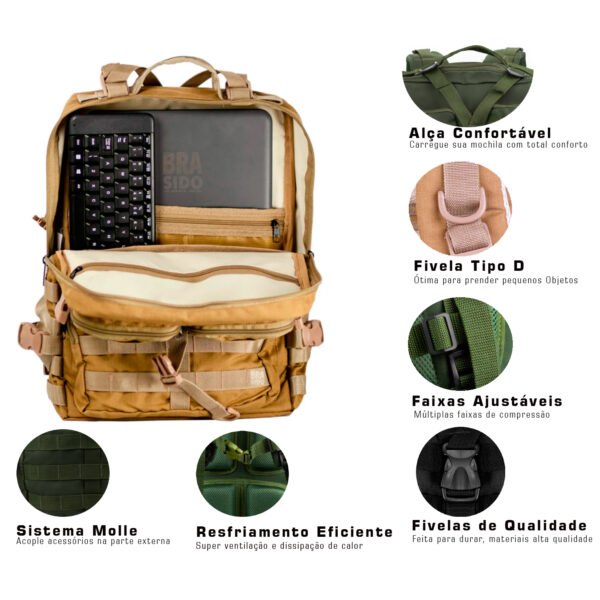 Mochila Tática Attack 30L - COYOTE - Imagem 6