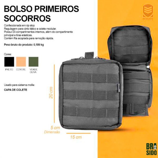 Bolso Molle Primeiros Socorros Edc Organizer - Coyote - Imagem 5