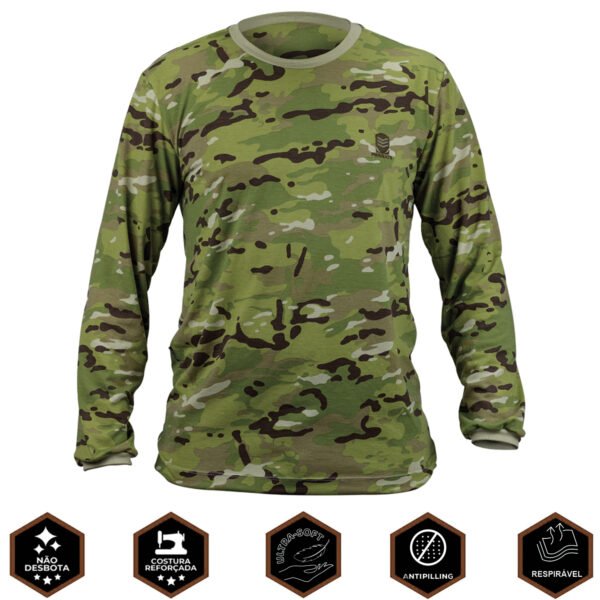 Camiseta Camuflada PV Manga Longa - MULTICAM BLACK - Imagem 4