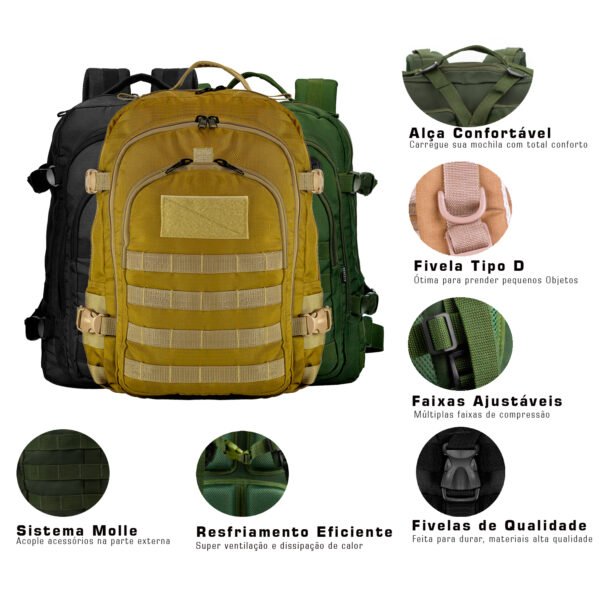 Mochila Tática Titanium 35L - Coyote - Imagem 6