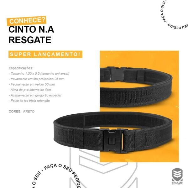 Cinto Tático Engate Rápido de 3 pontas Fivela Guarnição N.A. - Imagem 4