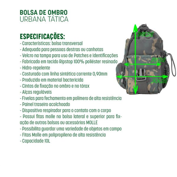 Bolsa de Ombro Urbana Transversal Digital Verde - Imagem 9