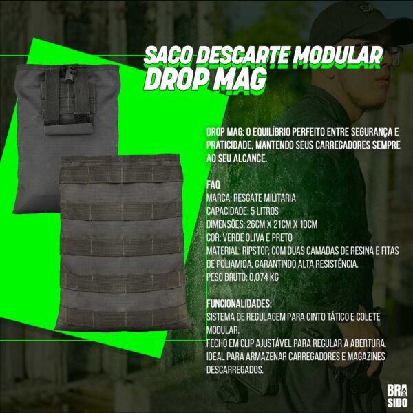 Saco Modular de Descarte Drop Mag 5 Litros Verde - Imagem 6