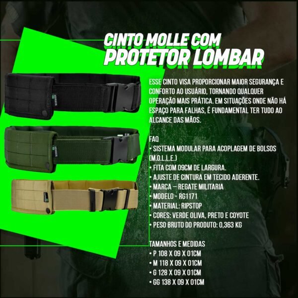 Cinto MOLLE com Protetor Lombar - Coyote - Imagem 6