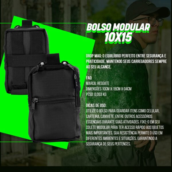 Bolso Modular Vertical 10X15 Preto - Imagem 4