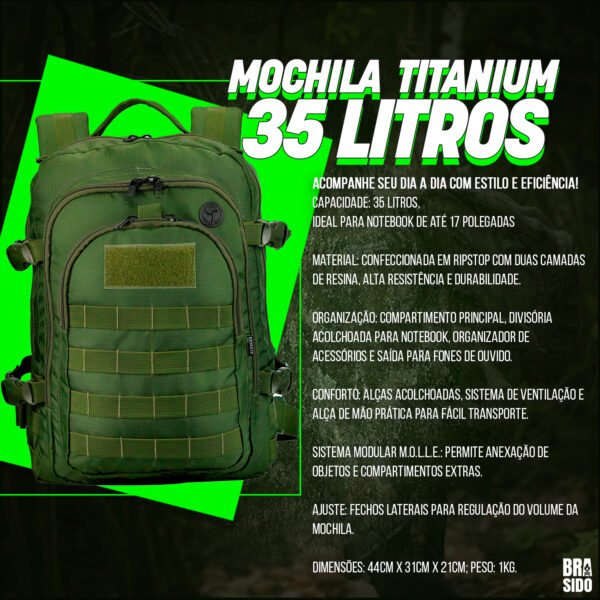Mochila Tática Titanium 35L - Coyote - Imagem 5