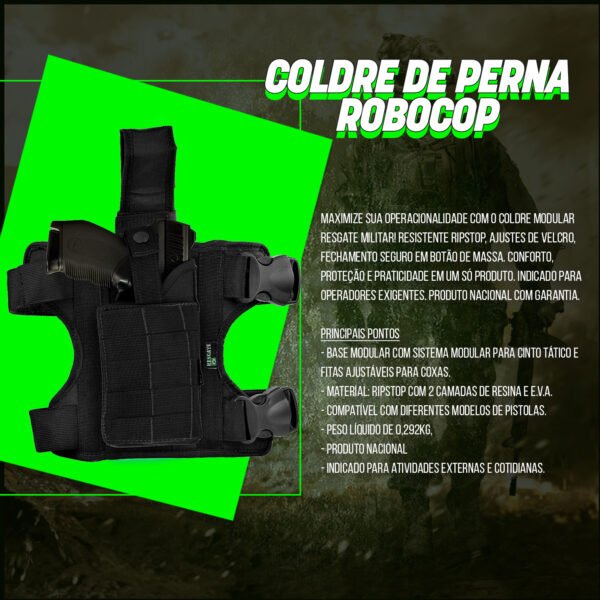 Coldre de Perna Robocop Destro ou Canhoto  - COYOTE - Imagem 4